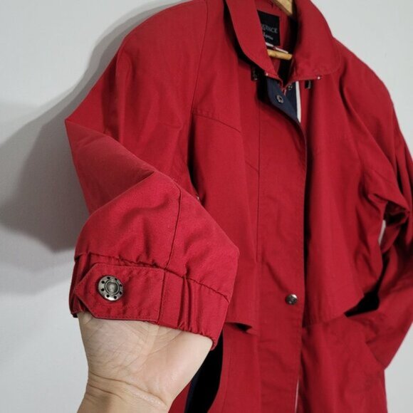 Sequence VI Petite 90s Red Vented Classic Jacket Zippered Outerwear Drawstring S - Picture 4 of 9